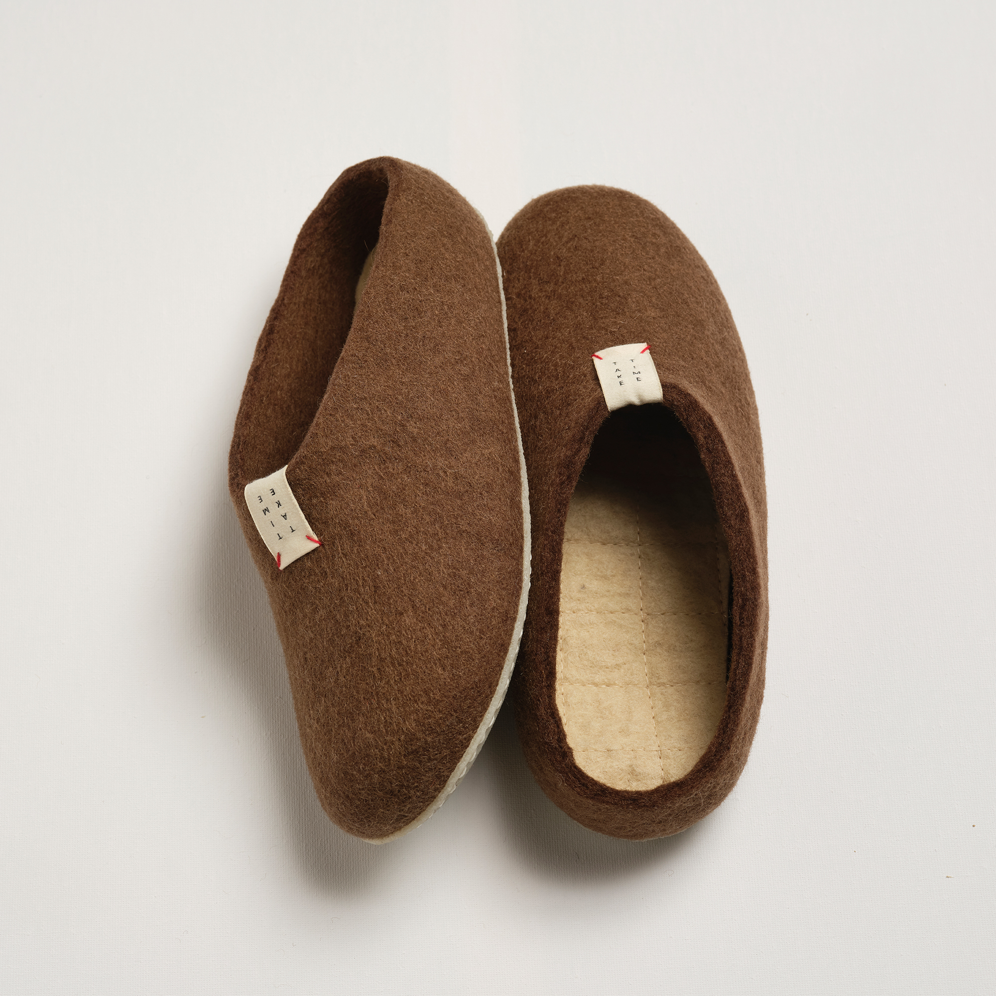 Wool Felt Slippers - Cocoa