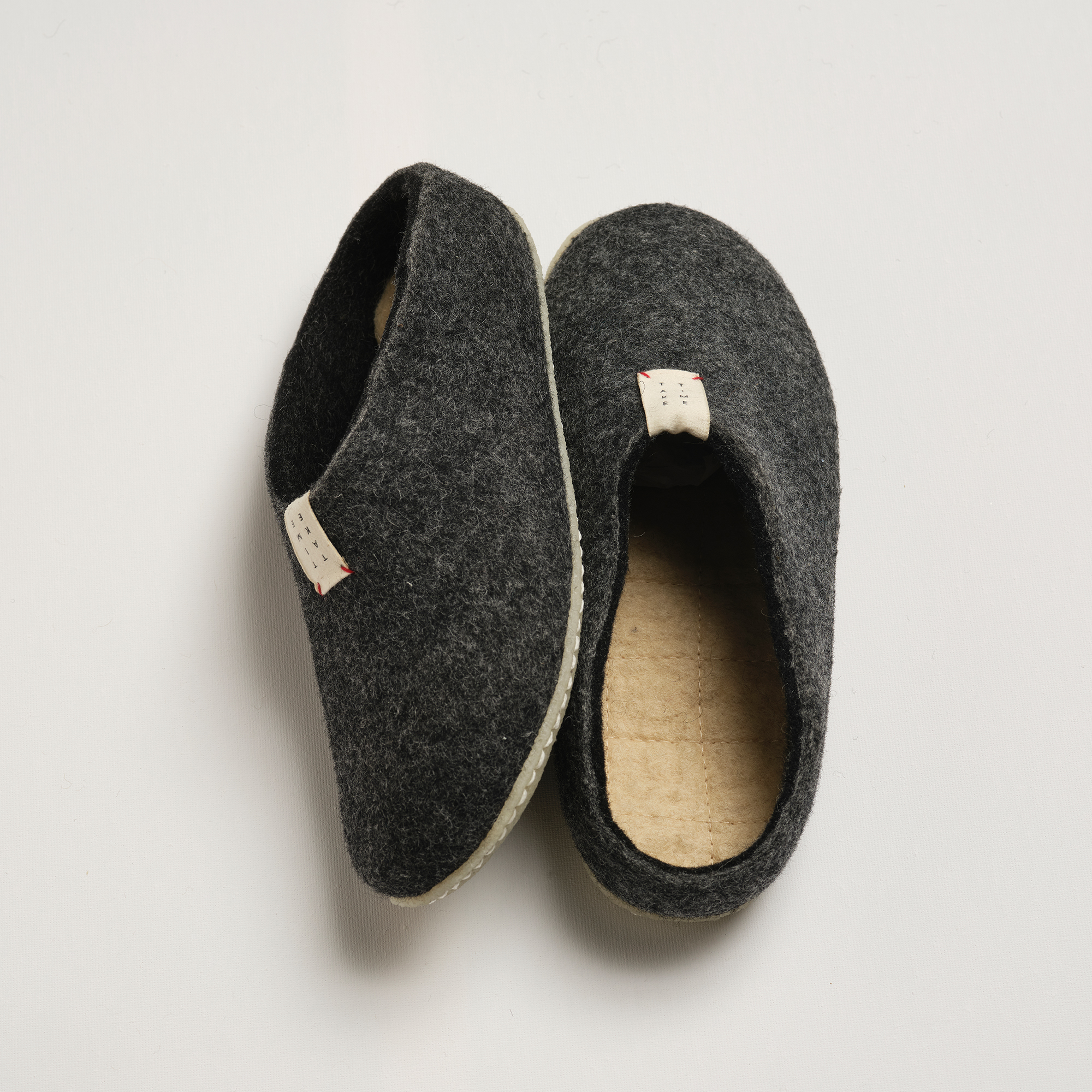 Wool Felt Slippers - Grey